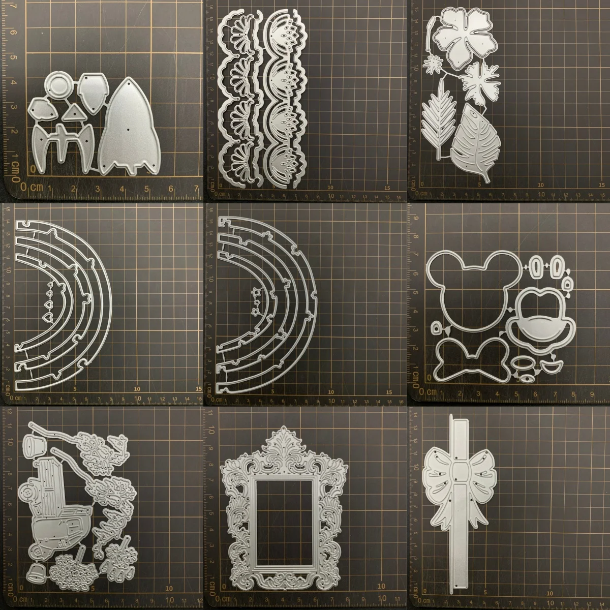 9 kinds Flowers Rockets Rainbow Metal Cutting Dies Stencils For DIY Scrapbooking Decorative Embossing Handcraft Die CutsTemplate