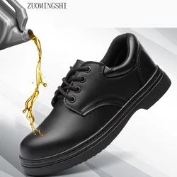 Safety Shoes Men Skid Proof Anti Break Waterproof Oil Resistant Kitchen Workers Shoes Protective Shoes Chelf Shoes