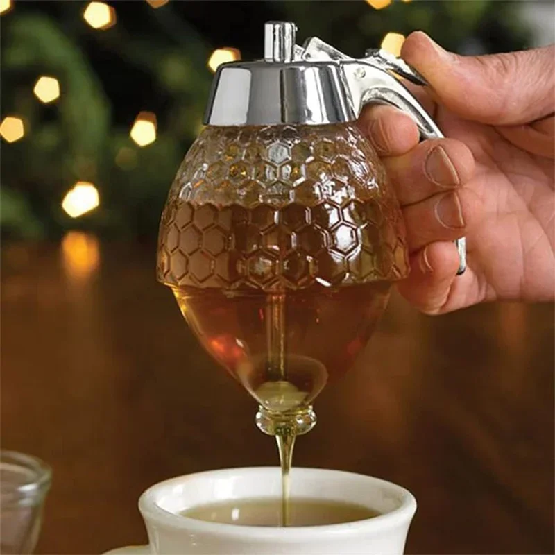 Diamond Shaped plastic Honey Dispenser Capacity Multifunctional Oil Bottle Vinegar and Sauce Dispensers Kitchen Tool