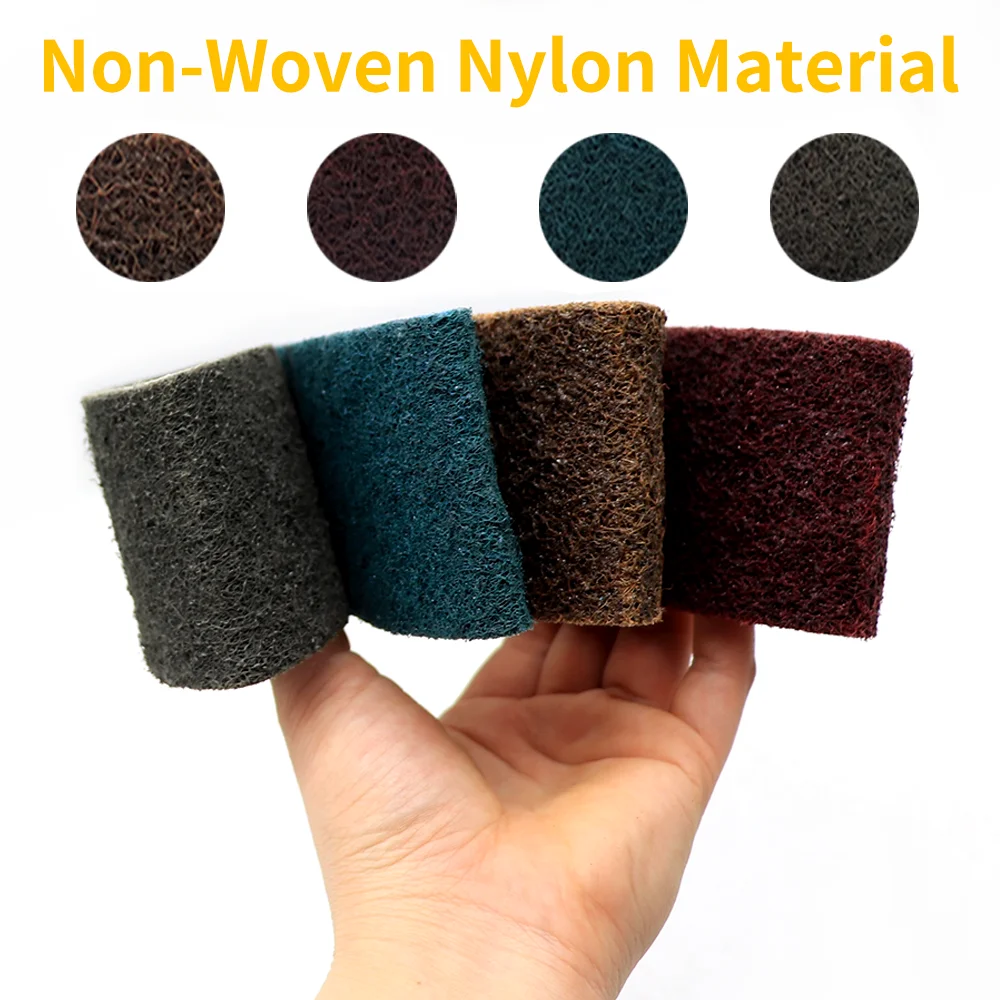 4PCS 260*60mm Non-woven Nylon Abrasive Sanding Belt 150-600Grit Very Coarse to Fine for Stainless Steel Metal Striping Deburring