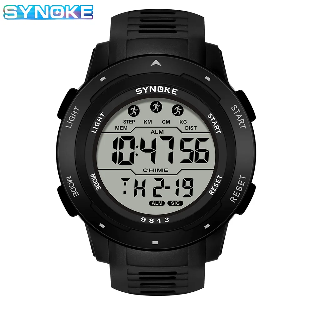 SYNOKE Brand Watch Men Waterproof Sports Digital Watches Big Number Dial Clock Outdoor LED Electronic WristWatch For Male