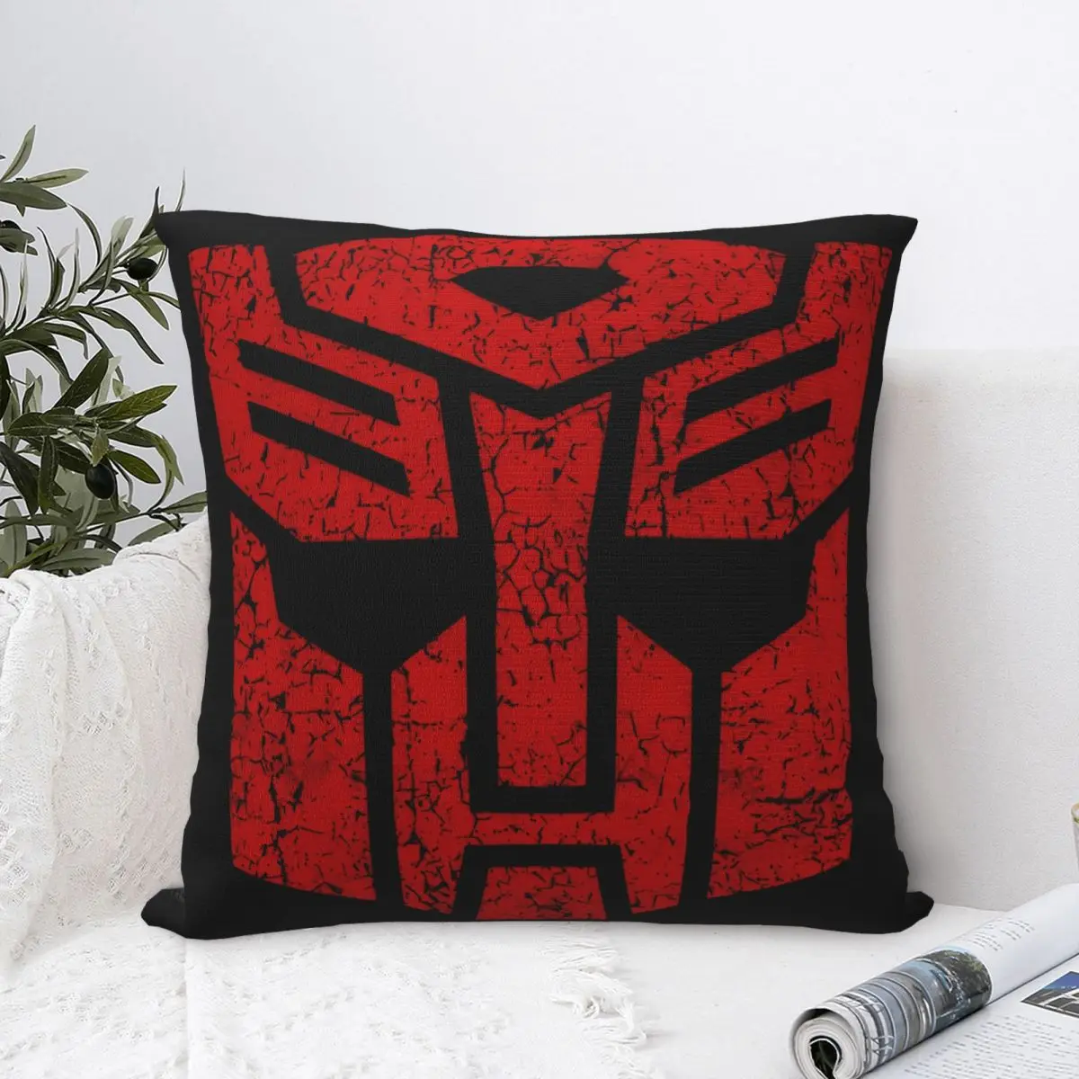 Cartoon Transformers Autoboty Symbol Poszewki na poduszki Śliczny nadruk Domowa sofa Poszewki na poduszki Prezent urodzinowy dla dzieci