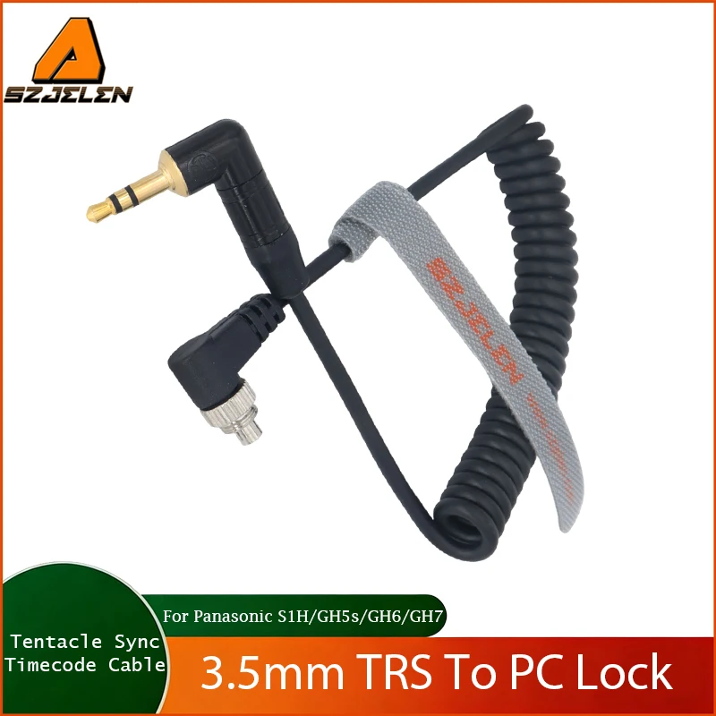 Nuevo Cable de sincronización Tentacle Sync Timecode de 3.5mm TRS a Cable en Espiral con Bloqueo para PC para Panasonic LUMIX S1H GH5s GH6 Sync E Track E Timebar C25