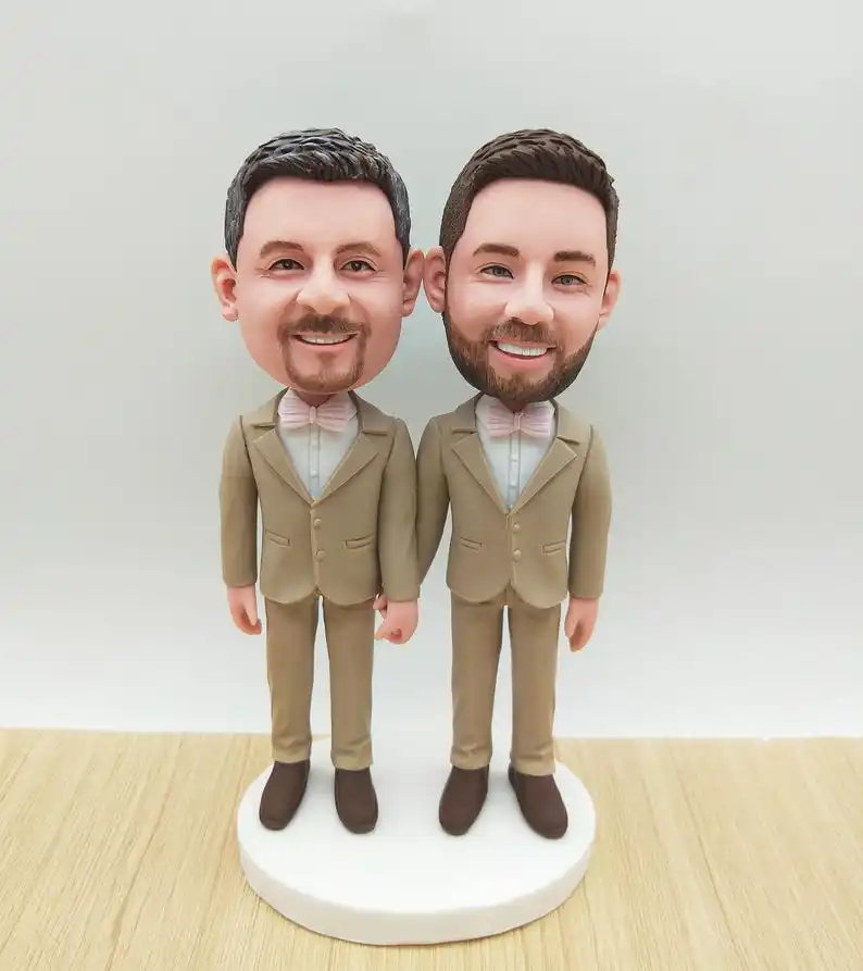 

Custom Bobblehead from Photo Handmade Custom Clay Figurine Unique Gift for Him Her Couple Wedding Birthday Anniversary