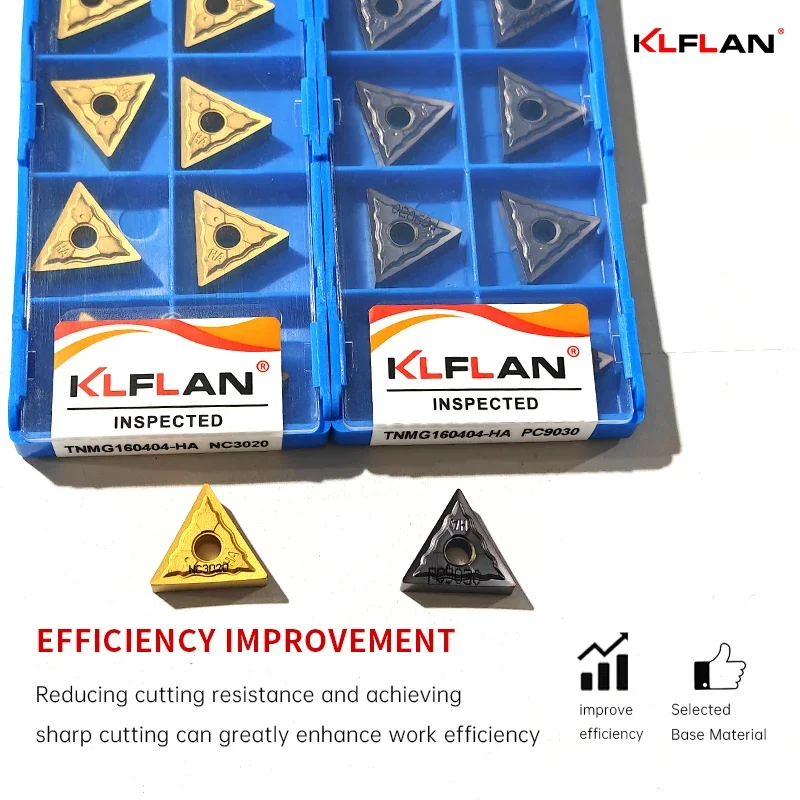 Inserto CNC para torneado externo e interno TNMG160404 TNMG160408 grado NC3020 para acero grado NC9030 para acero inoxidable