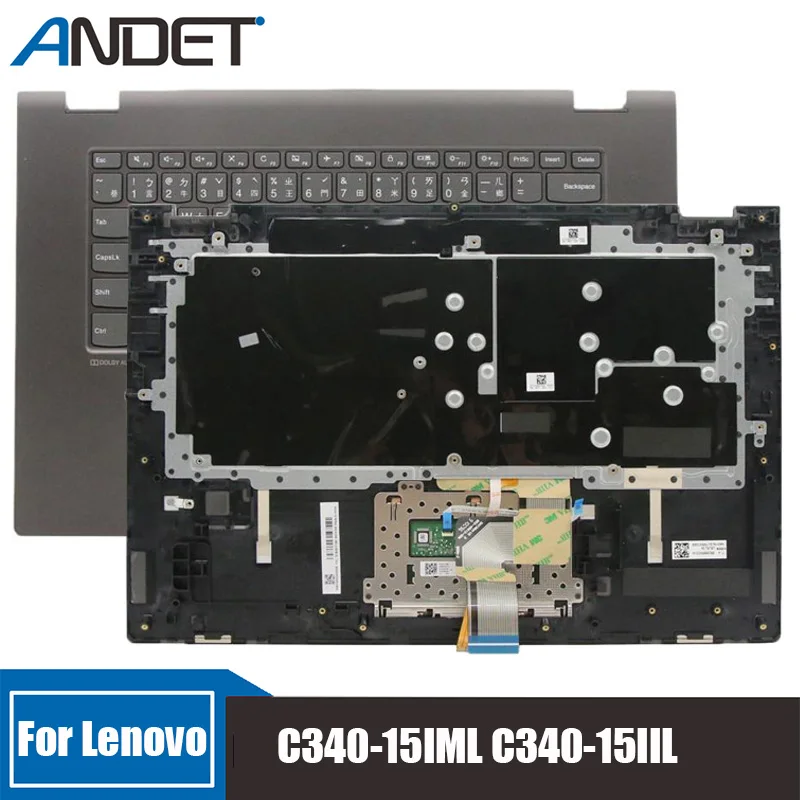 

New Original For Lenovo C340-15IML C340-15IIL Chinese With Fingerprint Hole And Touchpad Palmrest Keyboard Bezel 5CB0S17580