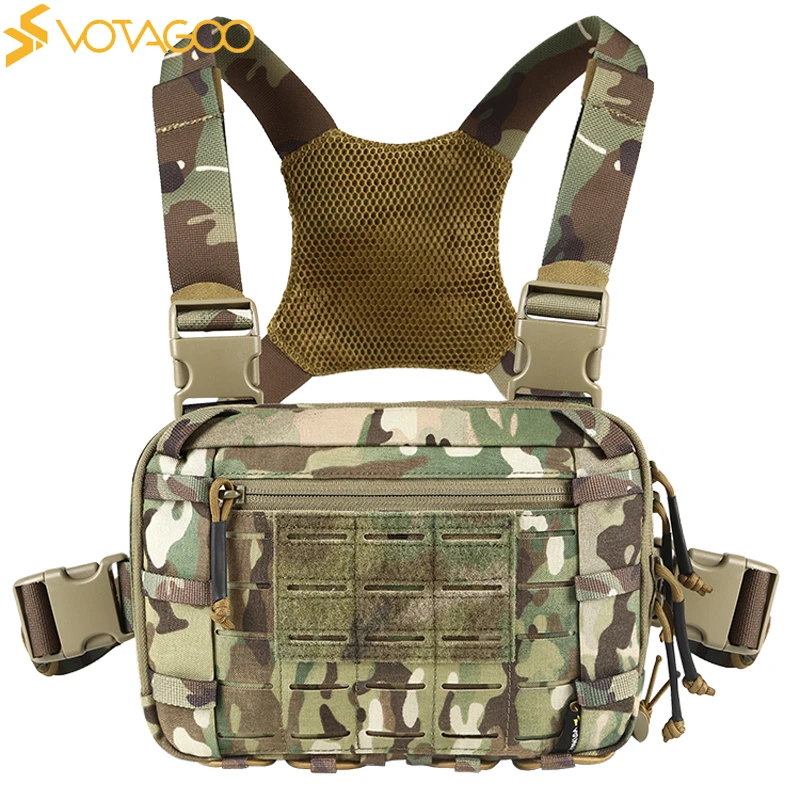 

Tactical chest bag EDC chest bag 2L practical Molle chest equipment bag with CCW compartment adjustable strap suitable for outdo