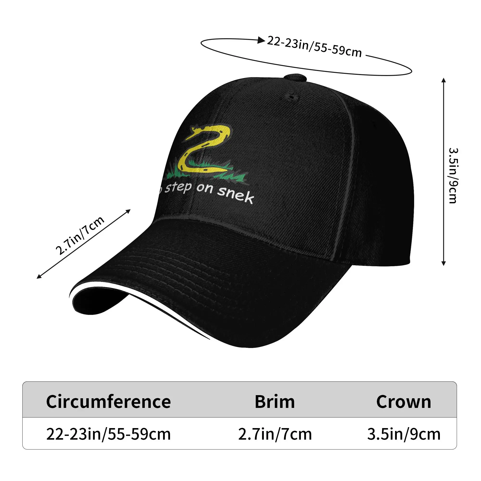 No Step on Snek Meme Funny Gadsden Flag Sun Baseball Cap Spring Trendy Trucker Hat For Couple Women Outdoor Sports Baseball Caps