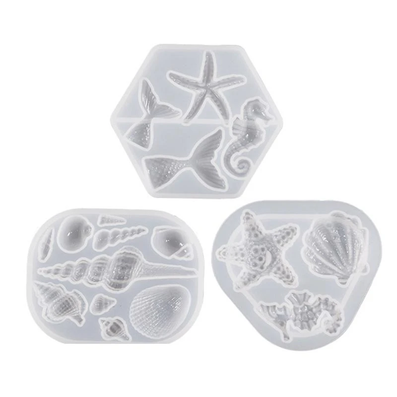 P9FE Weihnachten Ozean Seestern Ornamente Silikon Epoxidharz Form DIY Schlüsselbund Anhänger Schmuck für Valentinstag Geschenk – Detail 1