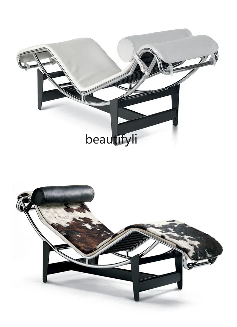 sscn8617 كرسي إيطالي بسيط من جلد البقر الطبيعي مصمم إيطالي مريح كرسي الاستجمام أثاث غرفة المعيشة #5