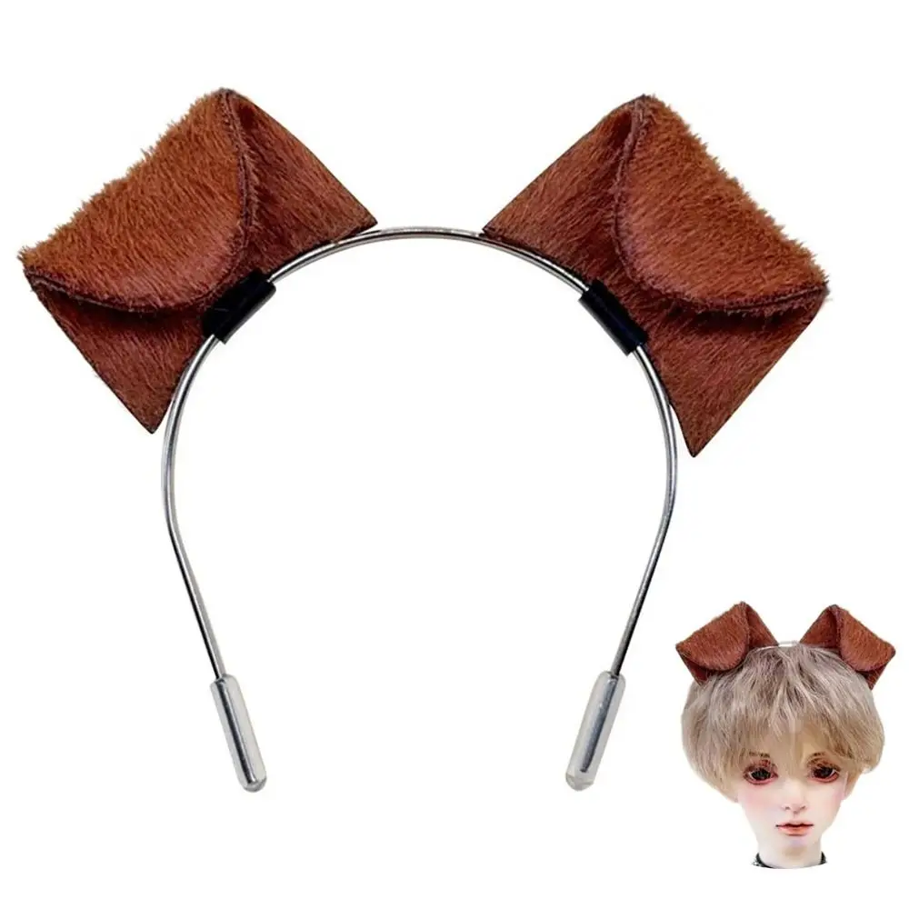 Plush Doll Cosplay Kawaii Dog Ear Headband Soft Cute BJD/SD Doll Headwear Brown DIY Plush Doll Hairband Idol Star Doll