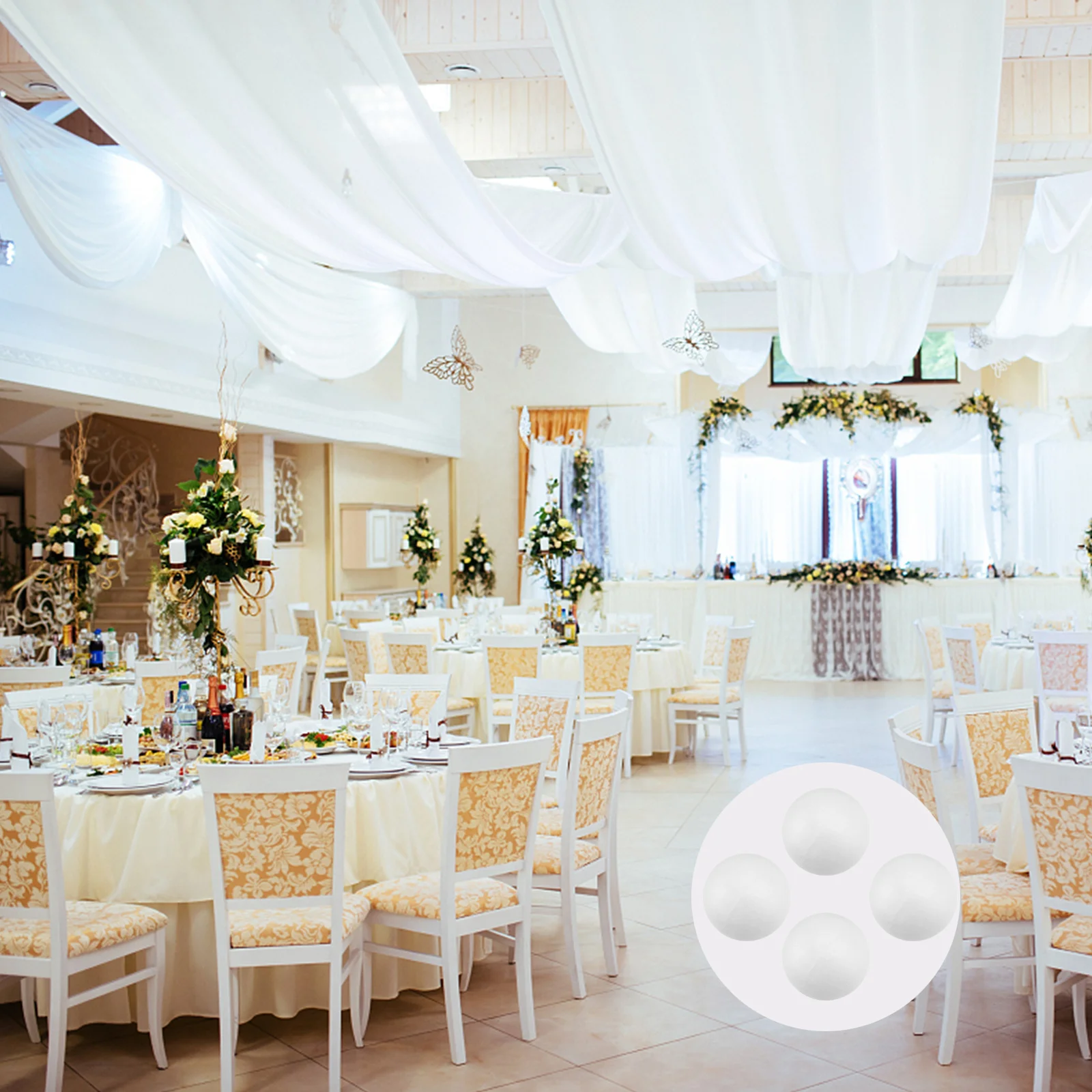 

10pcs Foam Craft White 6Cm Polystyrene Solid Spheres For Christmas Diy Decorations Party Ornaments School Art Projects Xmas