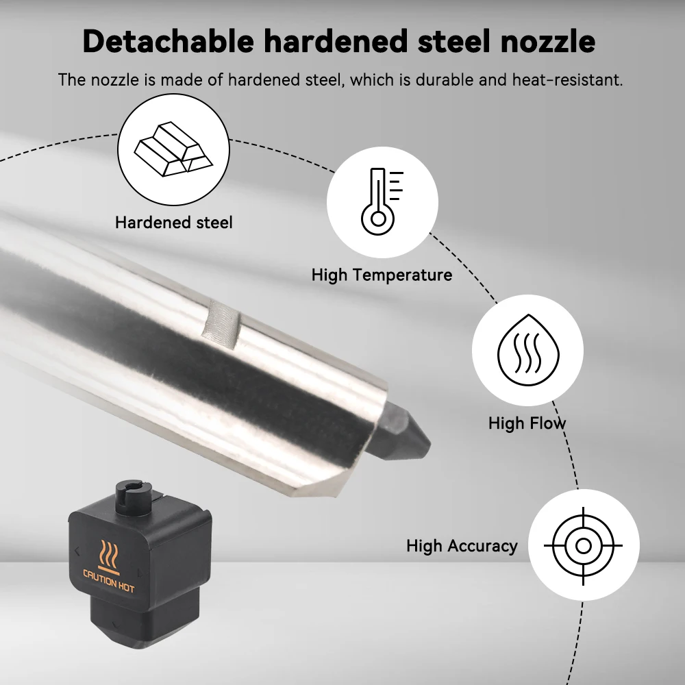 0.2/0.4/0.6/0.8mm kit hotend para bambu laboratório h2d bocal de aço endurecido hotend para h2d h2s kit final quente substituição peças impressora 3d