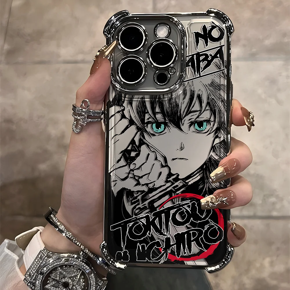 Anime Demons Slayers Plating Phone Case For Samsung S26 S25 S24 S23 S22 S21 S20 FE Note20 Edge Plus Ultra 4G 5G Anti Fall Airbag