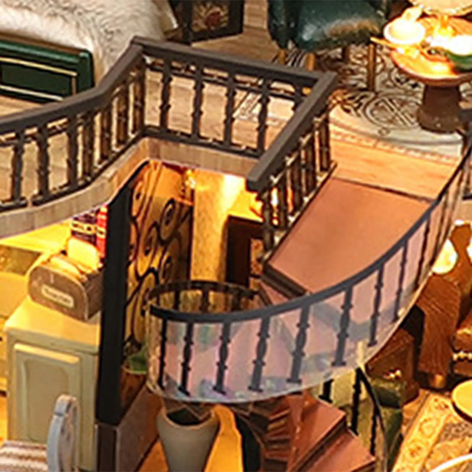 ชุดบ้านตุ๊กตาพร้อมเฟอร์นิเจอร์และโมเดลสถาปัตยกรรมทำมือแบบเบา