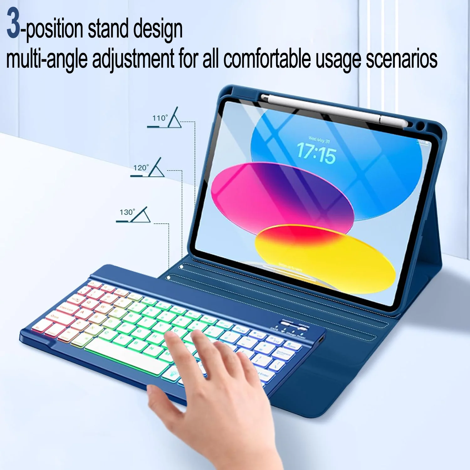 Case Keyboard for iPad 11th Generation A16 11-inch 10th Gen 10.9 Air 5th 4th Air 11 M4 M3 M2 Mouse &Stylus Pen &Cover&Keyboard