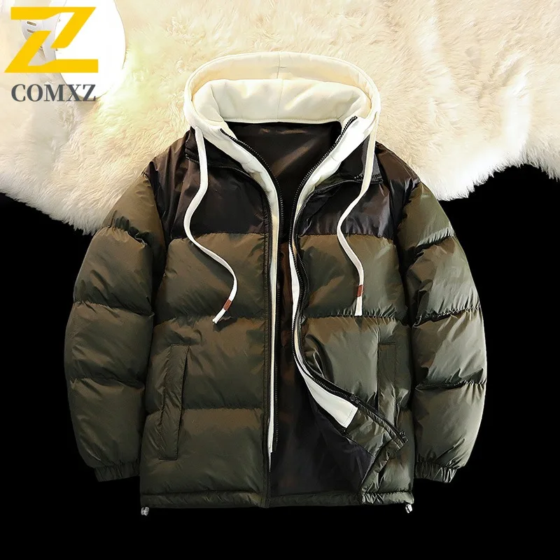COMXZ 2025 Couple Windproof Thickened Cotton Jacket American Style Winter Outdoor Sports Camping Fishing Heavyweight Coat