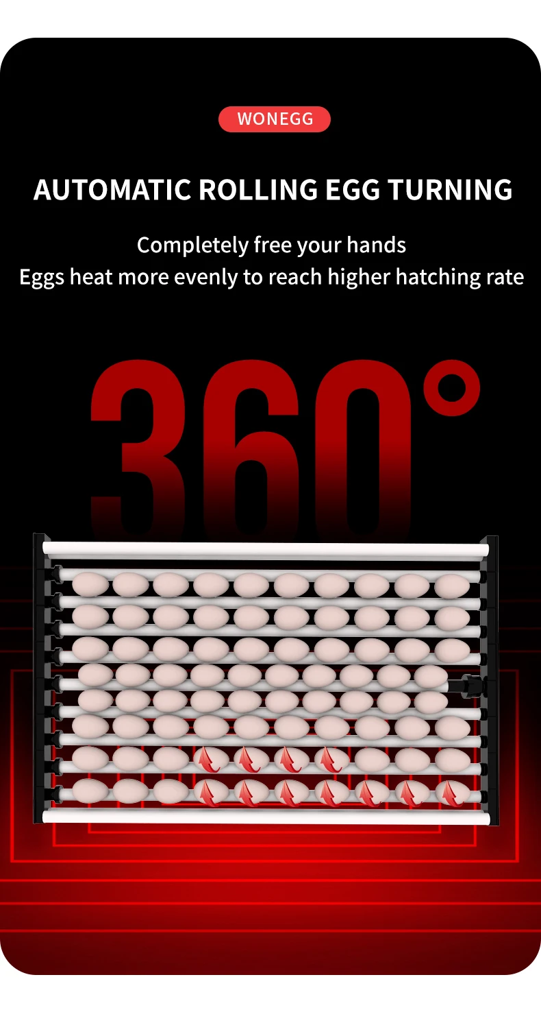 WONEGG Efficiency Full Automatic Poultry Egg Hatcher 400 Pieces Egg Incubators For Sale