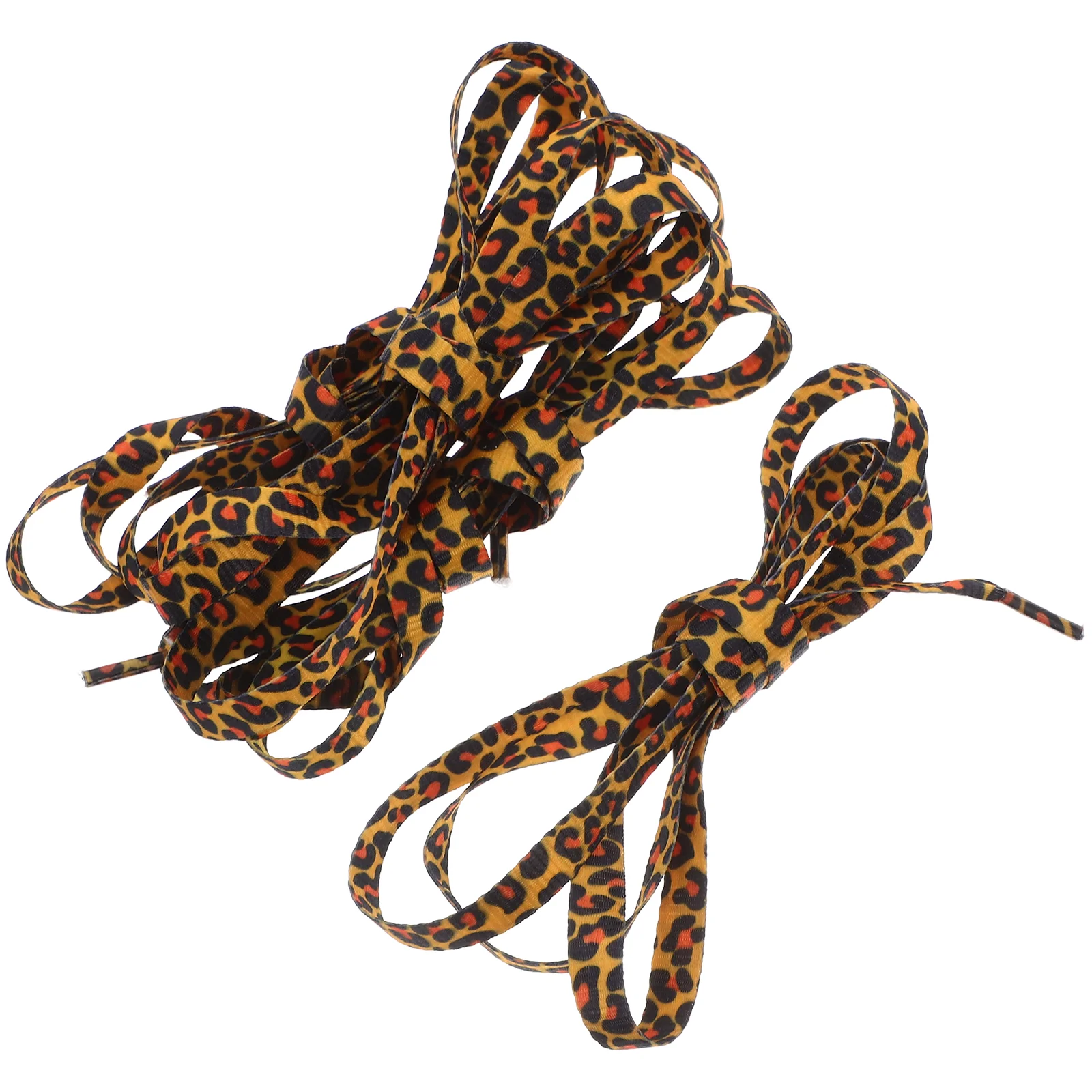 

2 Pair Leopard Lace Shoe Laces for Sneakers Classic Shoelaces Ribbon Flat Polyester Unique Dots Shoes Ties Miss