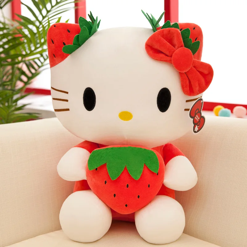 Hellokitty Doll Plush Toy Strawberry Kt Cat Pillow Stuffed Doll Pillow Children's Birthday Gift