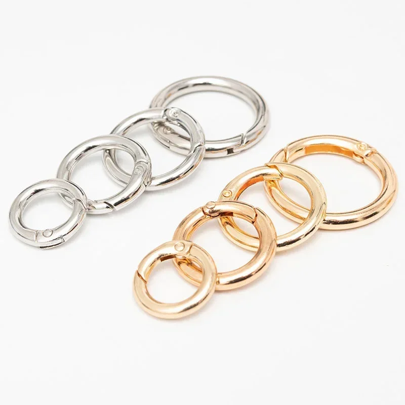 10/20pcs Metal O Ring Spring Clasps for DIY Jewelry Open Round Carabiner Keychain Bag Clips Hook Dog Chain Buckles Connector