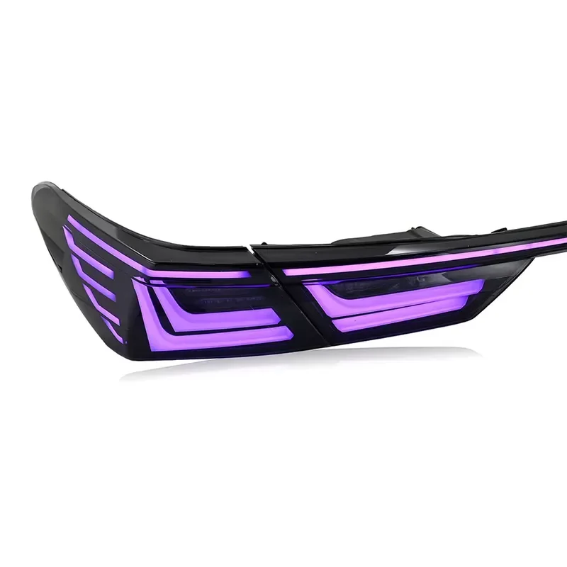 DK MOTION Rgb Style Full LED Tail Lights Back Rear Lamp 2018 -2023 8th Gen Spoiler Lamp for camry Sedan Car