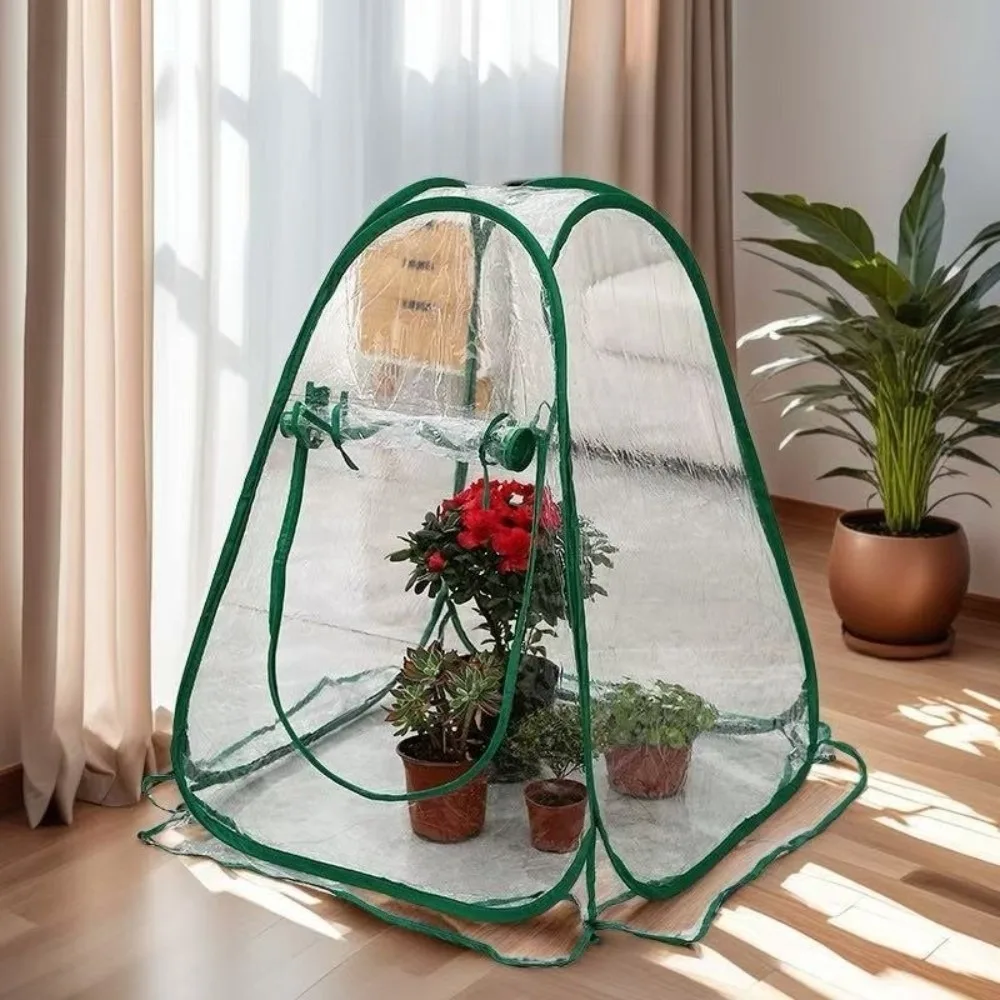 PVC Mini Greenhouse Foldable Transparent Portable Plant Tent Heat Preservation Transparent Grow Tent Outdoor Plant Protection
