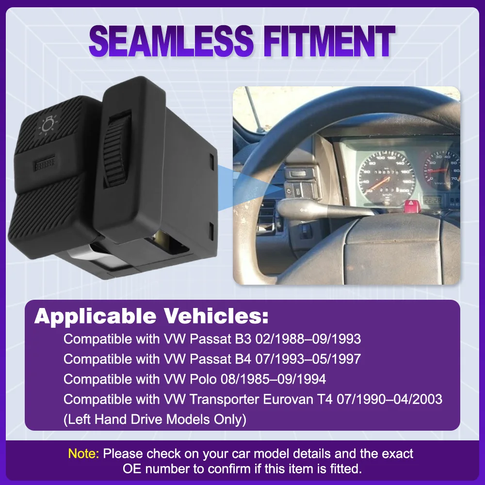 Car Headlight Fog Lamp Light Control Switch Button 357941531 For VW Passat B3 B4 Polo Transporter Eurovan T4 LHD