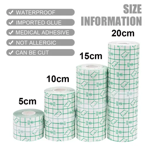 Imagen 2 del producto Película de tatuaje impermeable de 10/5/2M, rollo de vendaje para el cuidado posterior del tatuaje, película transparente, vendajes adhesivos curativos de segunda piel para tatuaje