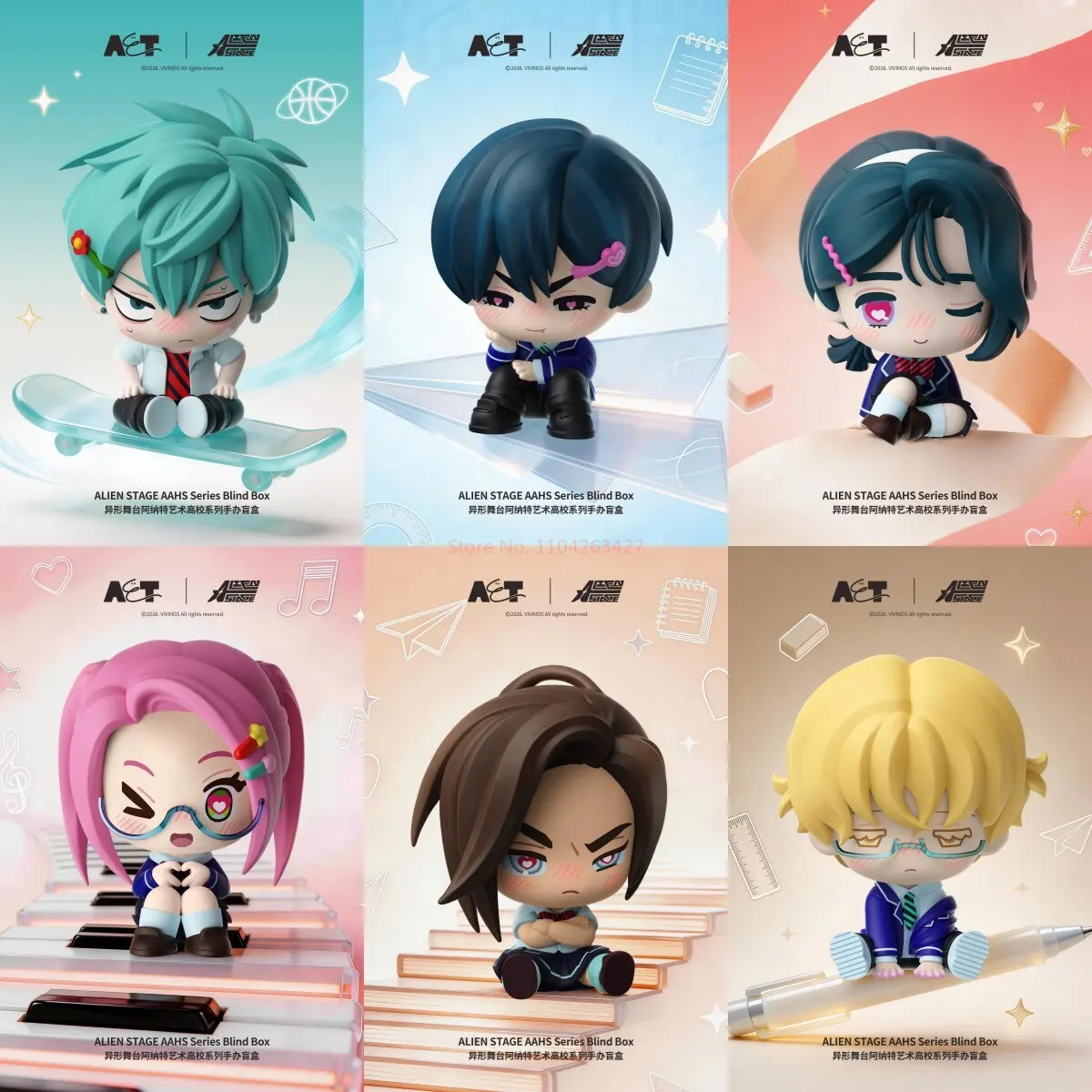 New ALIEN STAGE Anakt Art High School Series Blind Box Figure Surprise Box Toy Desktop Decoration Model Figure Birthday Gift view 5