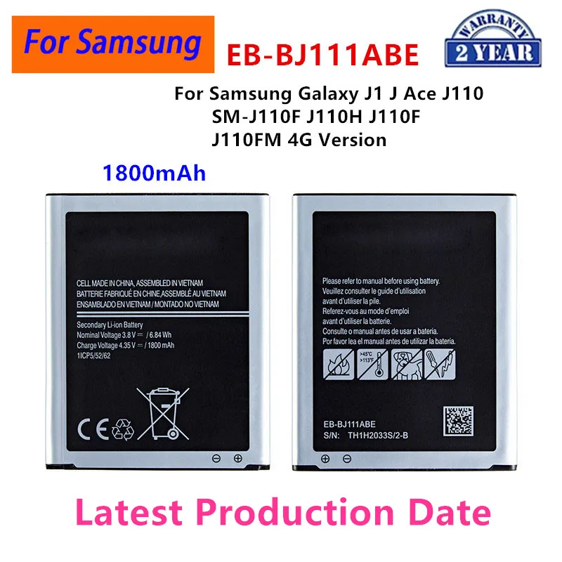 Brand New EB-BJ111ABE 1800mAh Battery For Samsung Galaxy J1 J Ace  J110 SM-J110F J110H J110F J110FM 4G Version