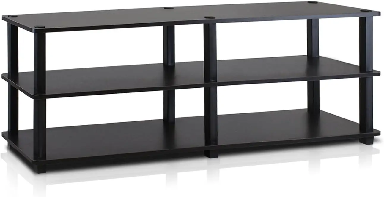 Turn-S-Tube No Tools 3-Tier Entertainment TV Stands, Espresso/Black