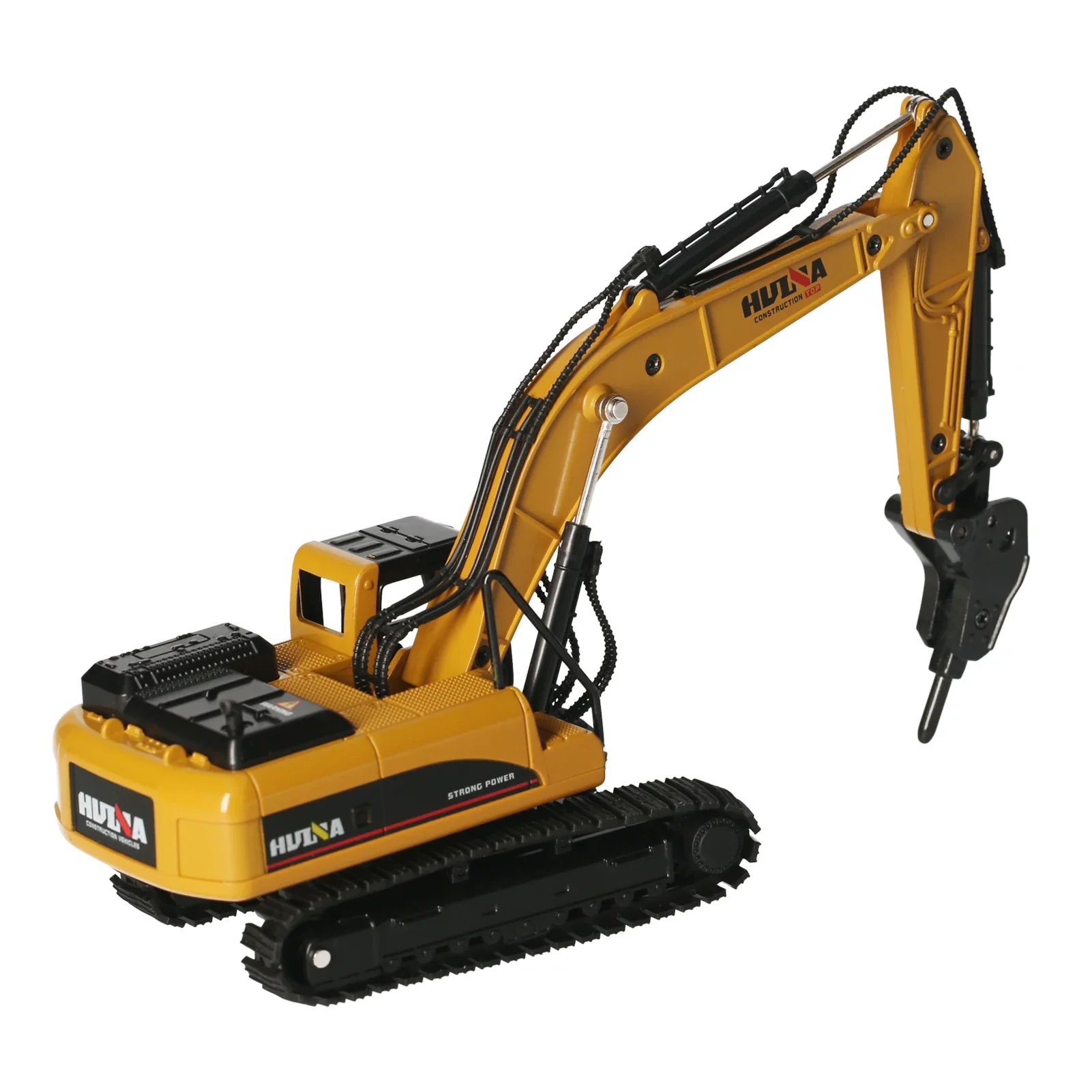 1/50 Huina 1711 Static Die-cast Alloy Drill Excavator Model Original Packing For 8+ Years Old Children