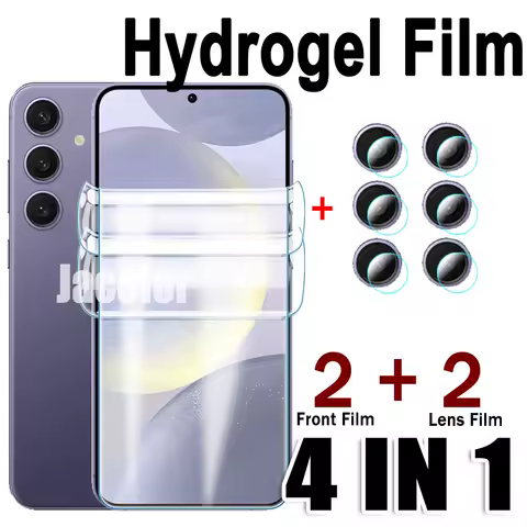 4IN1 Hydrogel Film For Samsung Galaxy S24 S23 S22 S21 FE Ultra Plus 5G Galaxi S 22 24 23 21 5 G Phone Water Gel Screen Protector