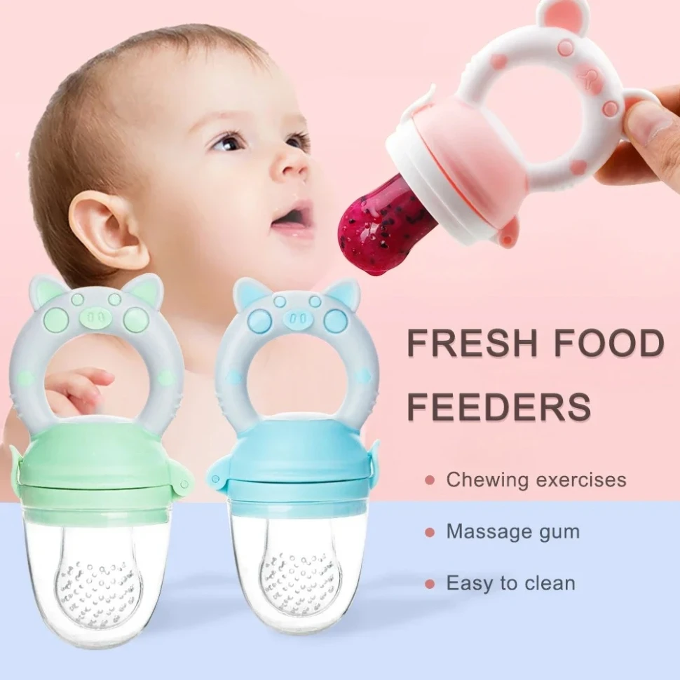 Feeder Kids Boy Girl Fruit Nipples Silicone Fresh Food Nibbler Baby Feeding Safe Infant Baby Supplies Nipple Soother Bottles