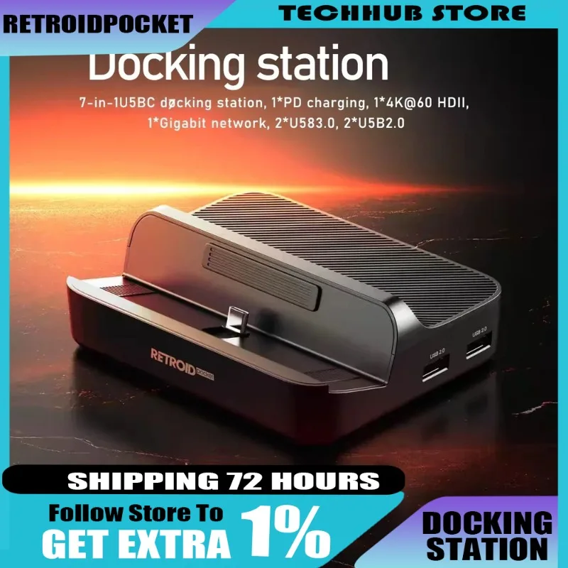 

Retroid Pocket 5 Docking Station for Retroid Pocket 4 Pro/Rp5 /Retroid Pocket Type-C Mini Game Video Console Accessories Custom