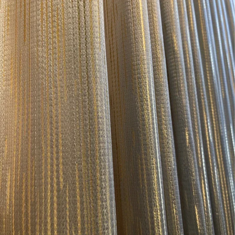 

Nordic Thread Light Luxury Champagne High Precision 90% Blackout Curtains for Living Room Bedroom Modern Minimalist Gold Thread