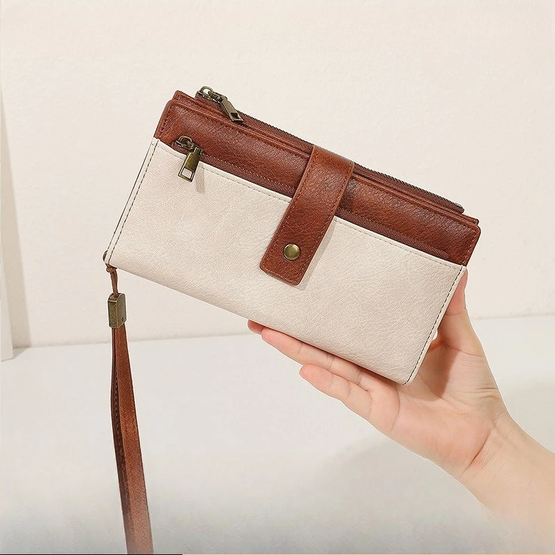 New Anti Magnetic Women Wallet Multiple Card Slots Long Wallet Retro Fashion Multifunctional Handheld Wallet Coin Purse luxury