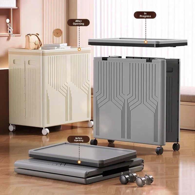 

Large Capaci Plastic Laundry Hamper Foldable Dir Clothes Basket with Wheels Clothes Storage Basket Home Use