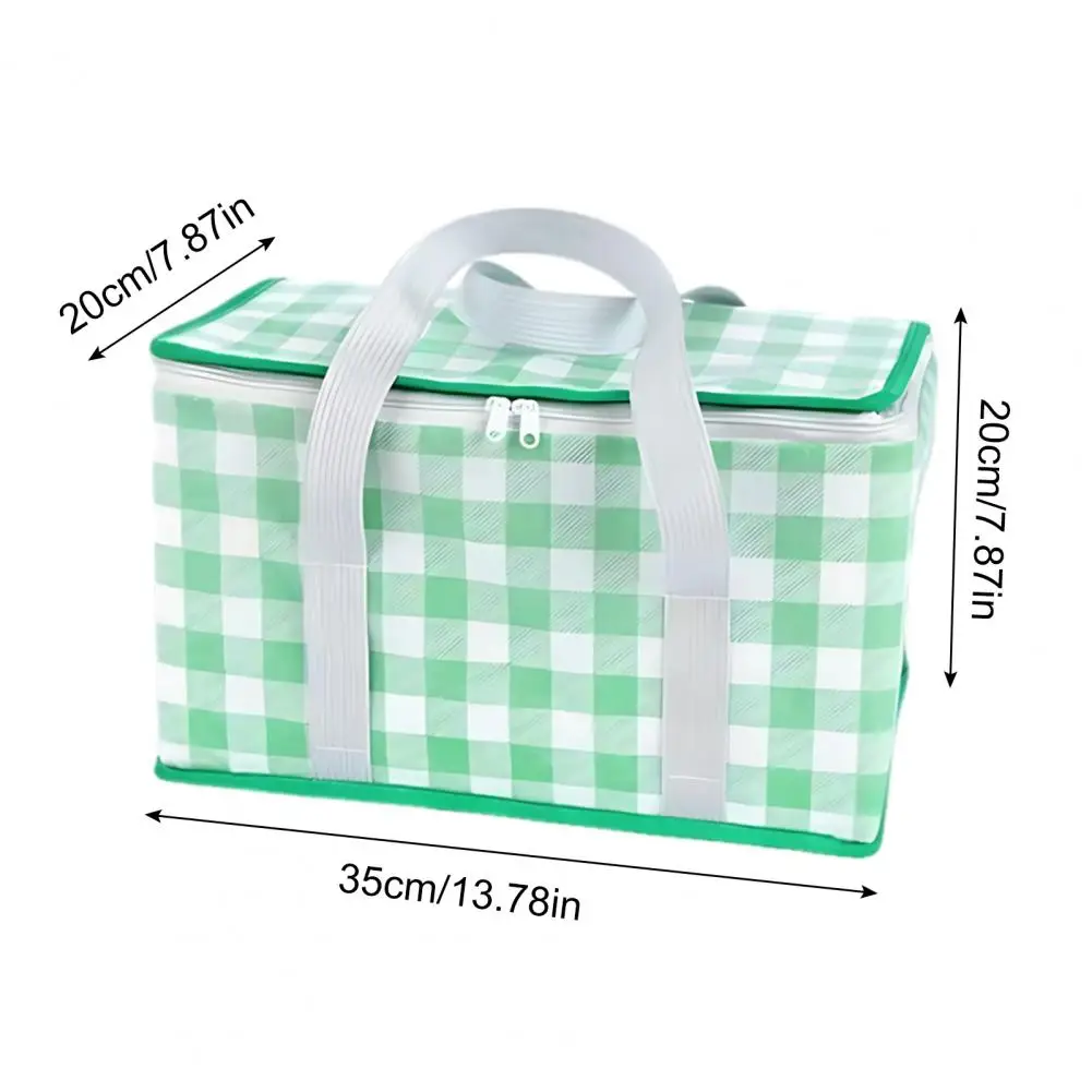 Foldable Picnic Mat Waterproof Insulated Picnic Cooler Bag with Thick Aluminum Lining Wear-resistant Oxford Cloth for Outdoor