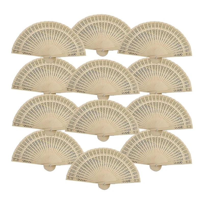 

12Pcs Wood Folding Fans Bulk Vintage Chinese Fans Hand Fan Foldable For Women,Gifts Wedding &Birthday