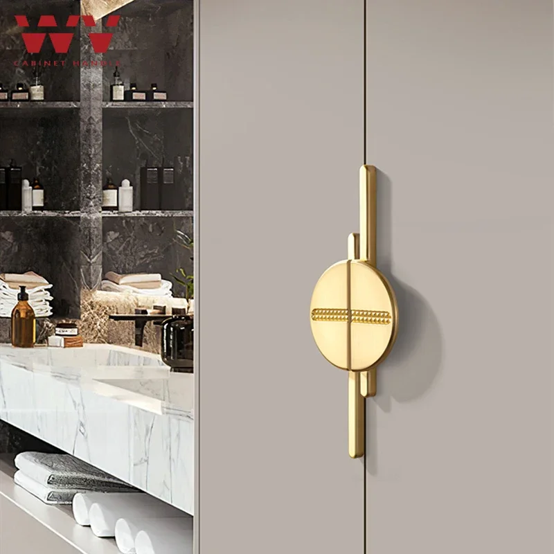 

YM Chinese Kitchen Cabinet Storage Gold Door Handles Kitchen Cabinet Handles Solid Drawer Knobs Fashion Furniture Hardwaree