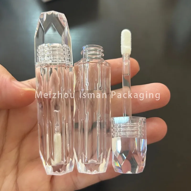

50pcs Best Quality Crystal Clear 2ML Empty Liptint Wand Tube Lip Gloss Bottle Lipgloss Makeup Container With Soft Brush