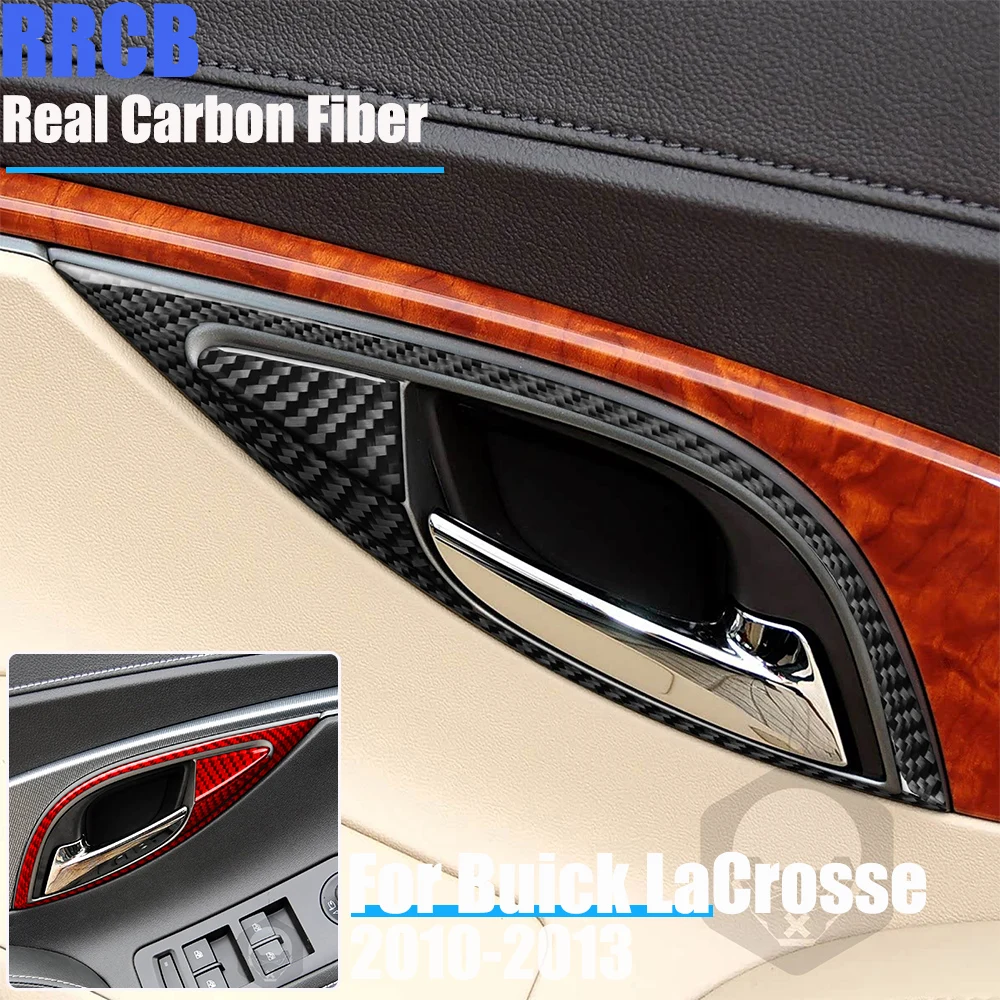 For Buick LaCrosse CX CXL CXS 2010 2011 2012 2013 Flexible Real Carbon Fiber 12-Piece Door Handle Overlay Trim Set