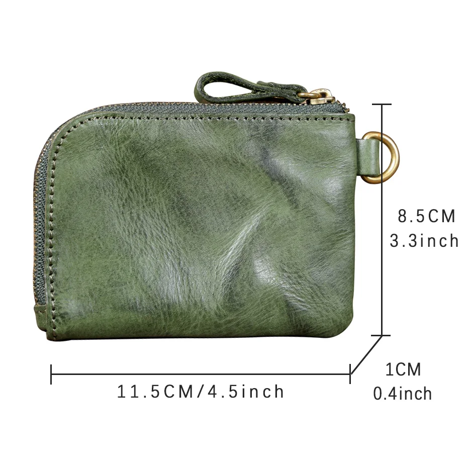 S.WORKER Mini-Kartenetui aus echtem Vollnarbenleder, handgefertigt, Retro, kleine Münztasche, tragbare Tasche – Detail 3