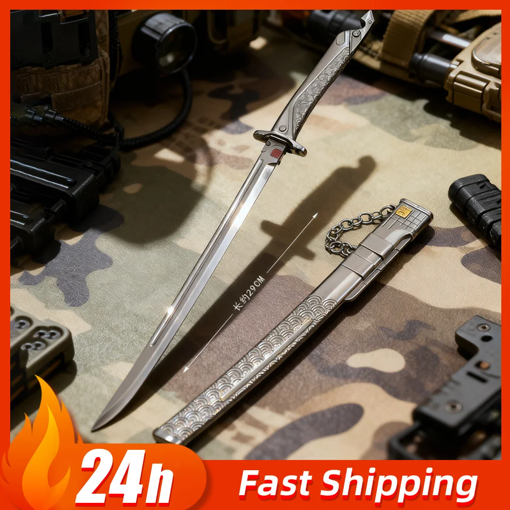 30cm Arena Breakout Xiuchun Knife Game Peripheral weapons Models Metal Artwork Swords Desktop Collectible Ornament Boy Toy Gifts