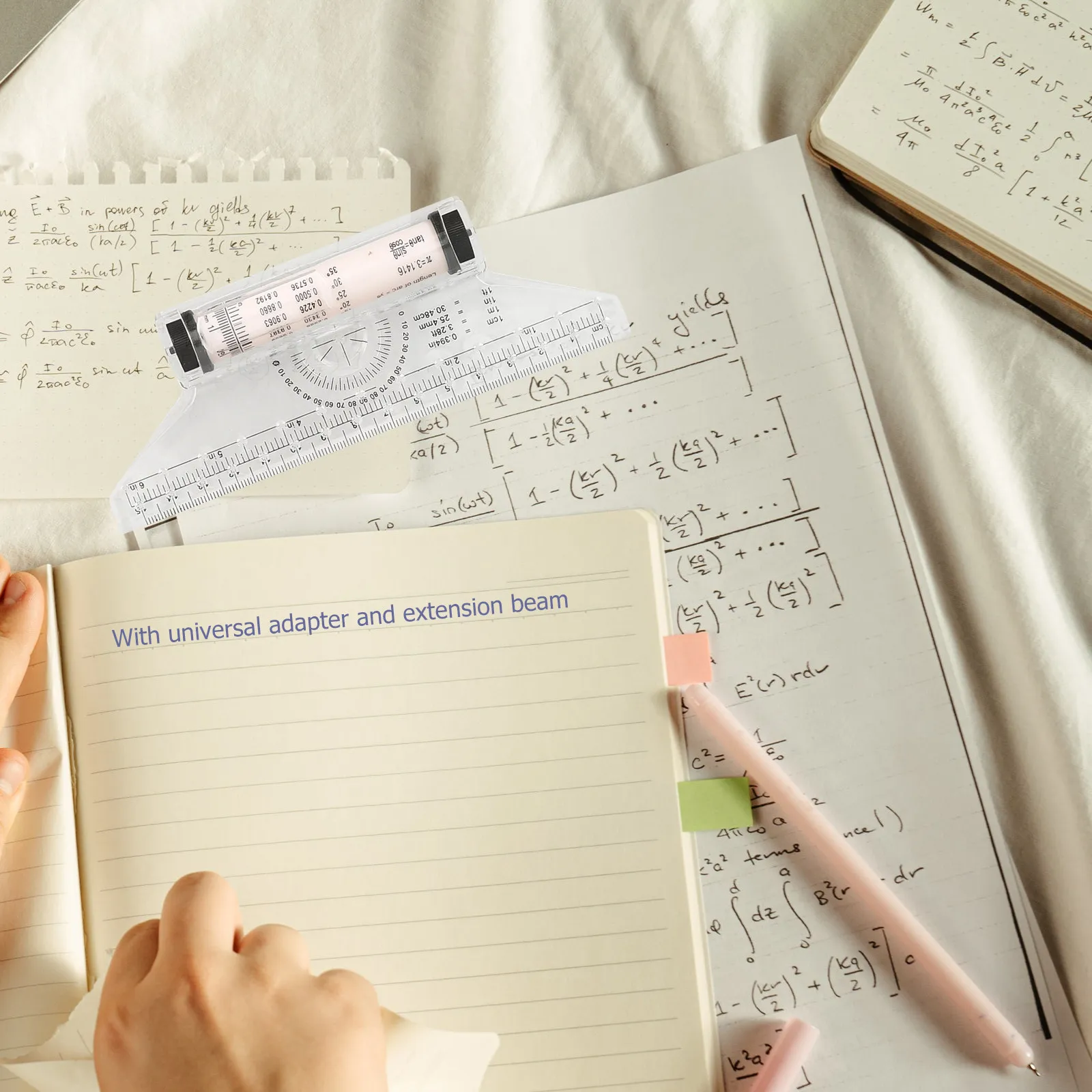 

2Pcs Multi-Purpose Drawing Design Ruler Light Weight Plastic Protractor and Combined Measuring Tool for Engineering and