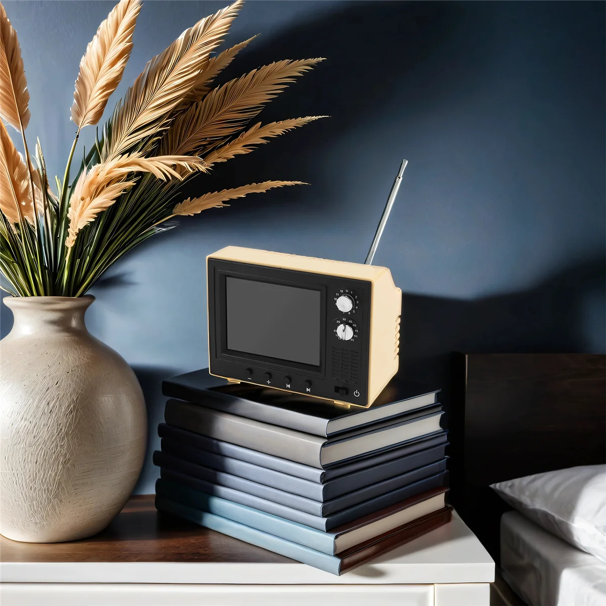 BAAA-1:12 소형 TV 재생 가능한 비디오 미니 텔레비전 모델 거실 가전 장식 장난감