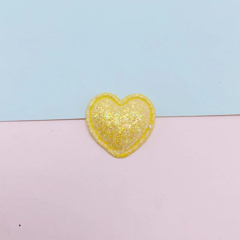 100 Stück, 2,5 cm, glänzende Stoffherzen, aufgesetzte Applikationsstücke, zum Selbermachen, Nähzubehör für Kleidung, Hüte, Bastelarbeiten und Kopfbedeckungen. – Detail 10