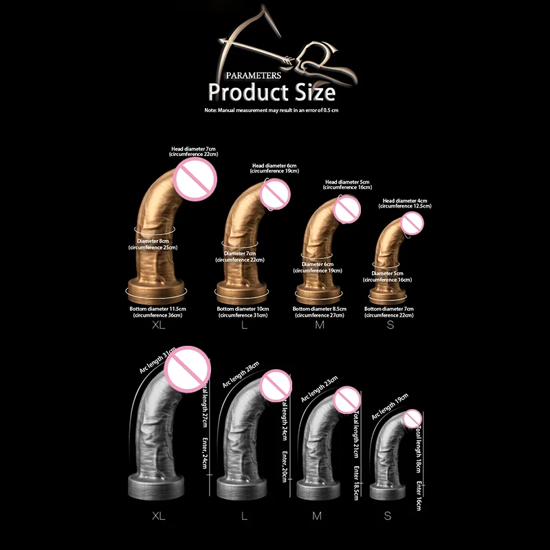 JYBL Curve Dildo with Suction Cup for Menwomen Masturbate Anus Stimulate sexy gold Fantasy Cock Animal Penis Sex Shop